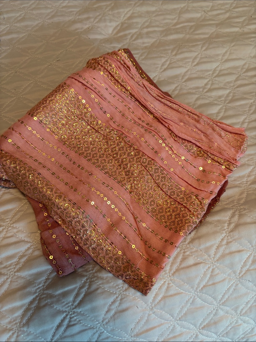 Women's Pink Sequin Embellished Skirt